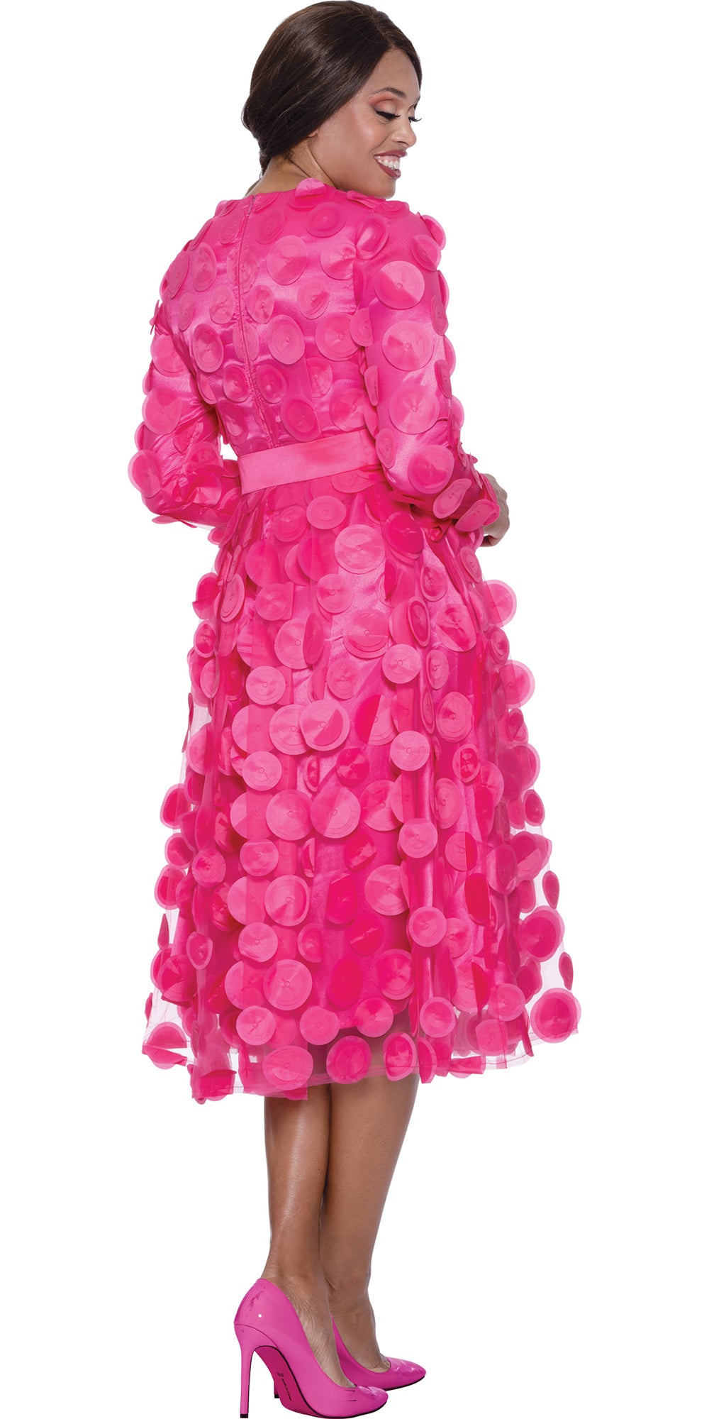 Dresses By Nubiano 100361 - Hot Pink - Circle Dress