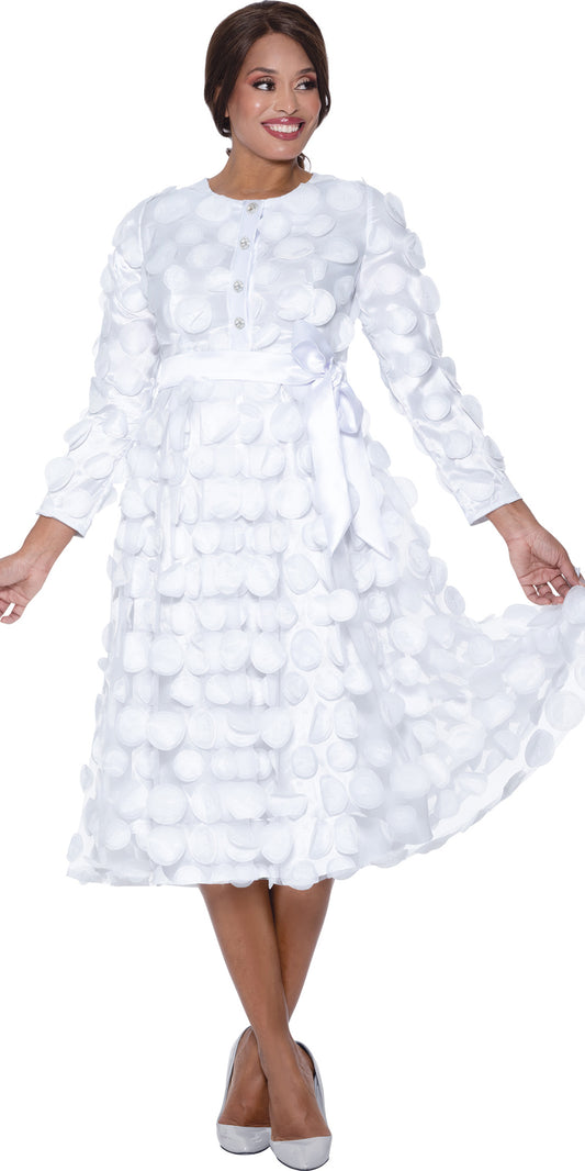 Dresses By Nubiano 100361 - White - Circle Dress