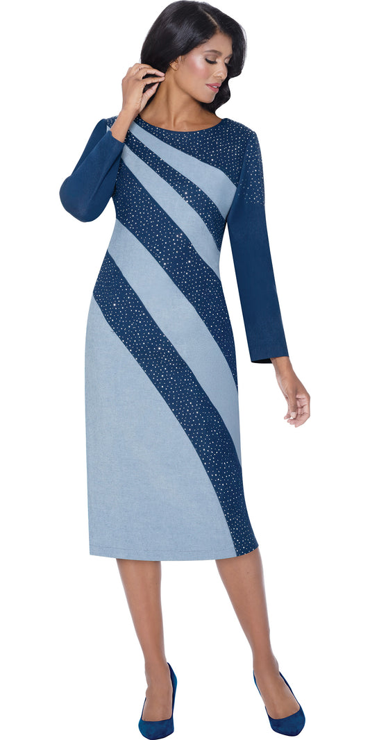 Devine Sport 800261 - Blue - Color Block Swirl Dress