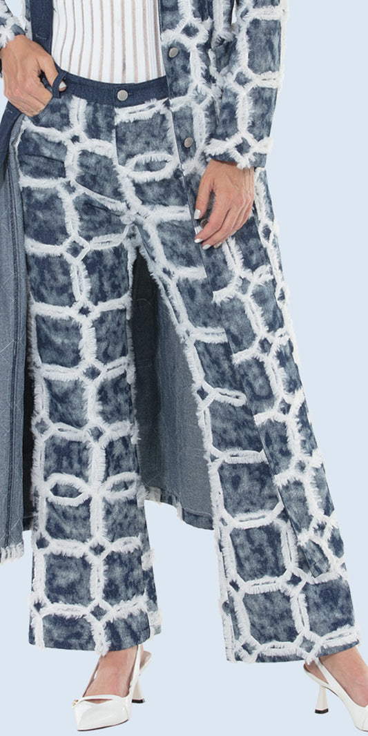 DV Jeans 8509P - Dark Blue White - Denim Print Pant
