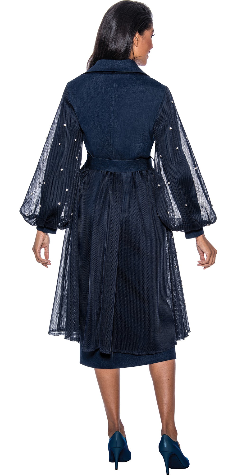 Devine Sport 63982 - Navy - Mesh Denim Dress with Belt