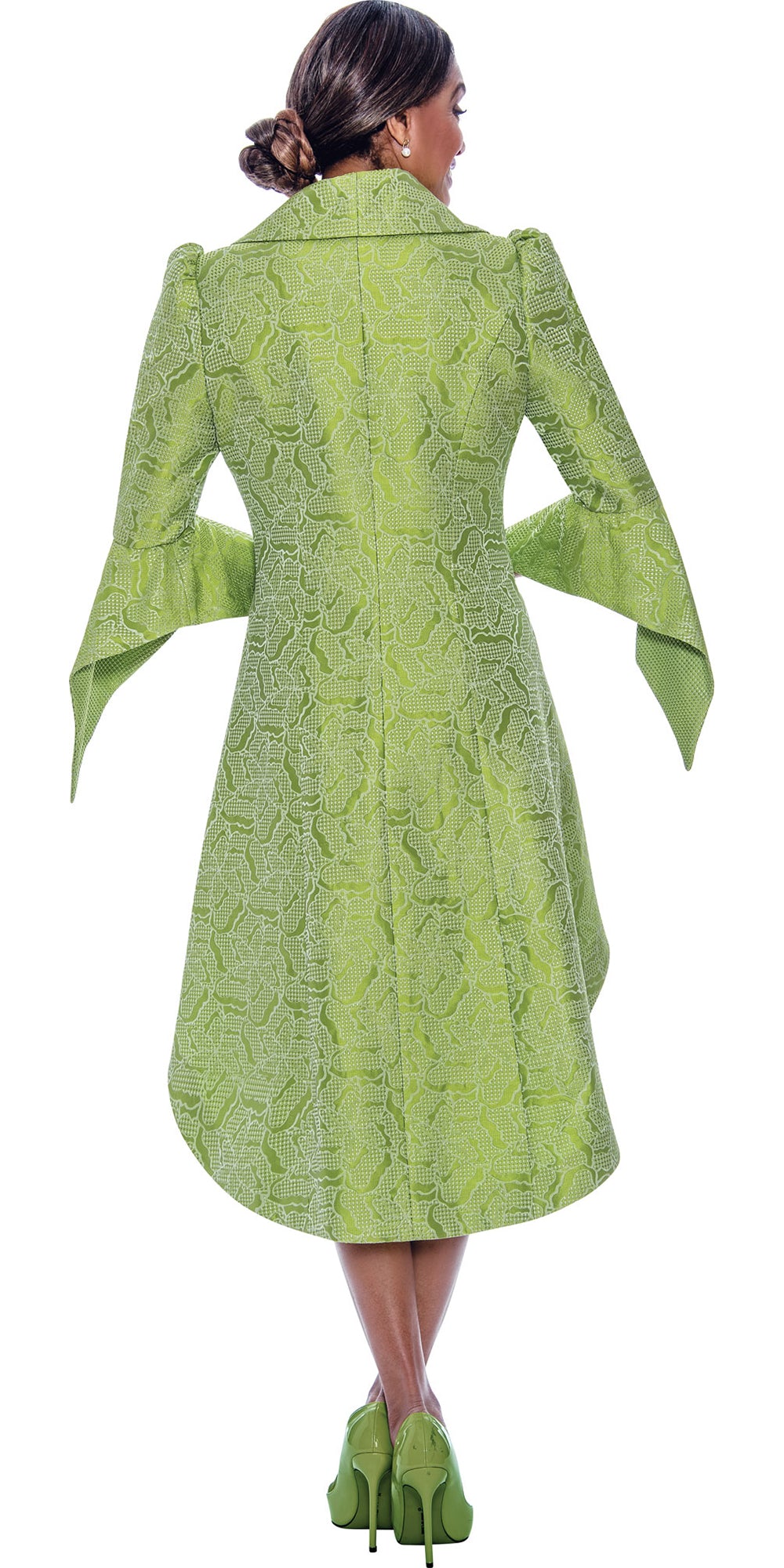 Divine Queen 2312 - Lime - 2PC Jacquard Dress and Jacket