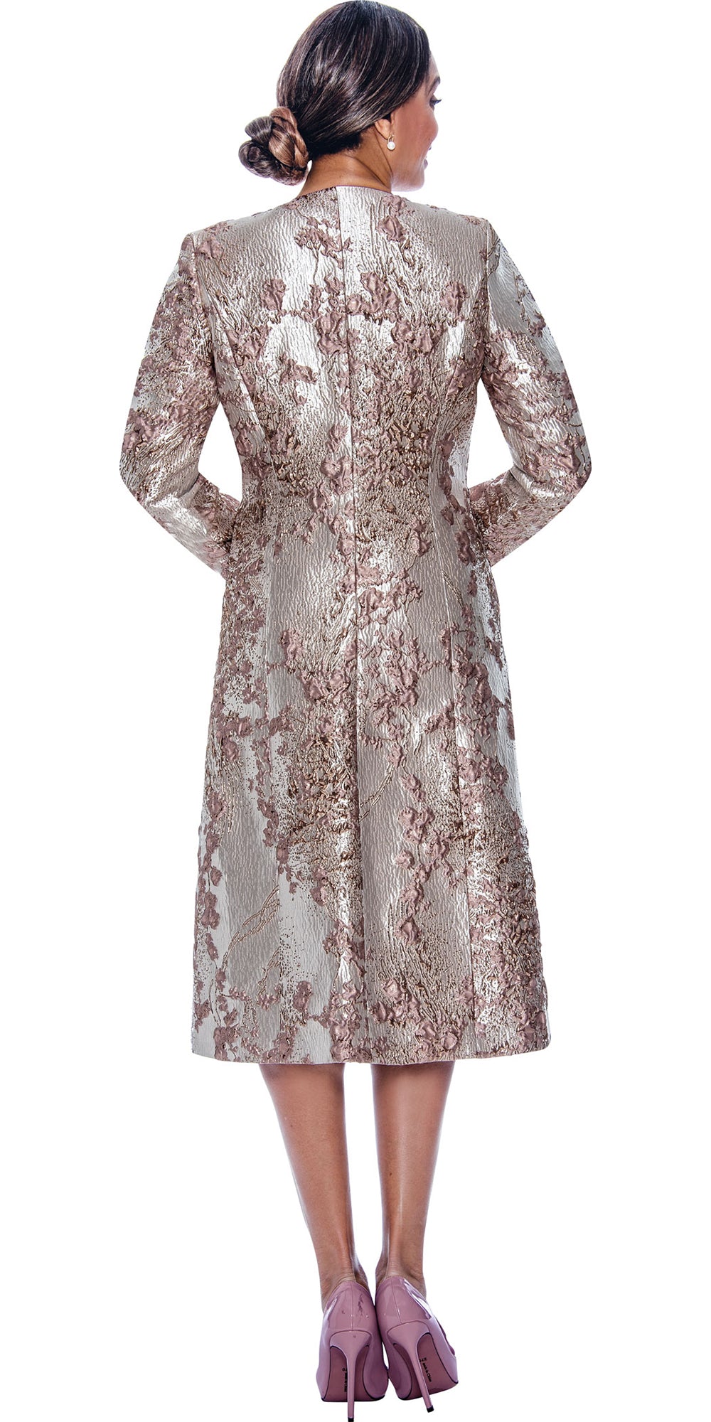 Divine Queen 2322 - Lilac - 2 Piece Jacquard Jacket and Silky Twill Dress