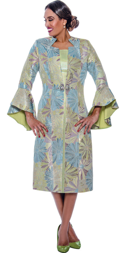 Divine Queen 2342 - Multi - 2 PC Jacquard Jacket and Dress