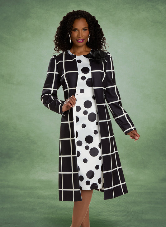 Donna Vinci 12132 - Black - Print Crepe Jacket Dress