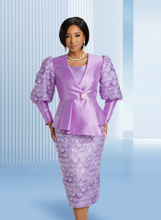 Donna Vinci 5835 - Lilac - 3PC Novelty Skirt Suit