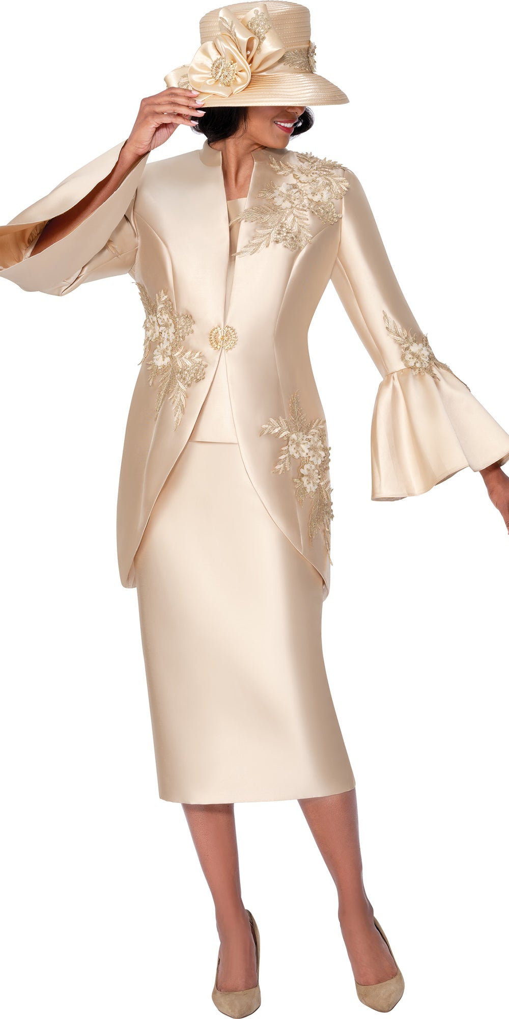 GMI 400603 - Gold - 3 pc Twill Skirt Suit
