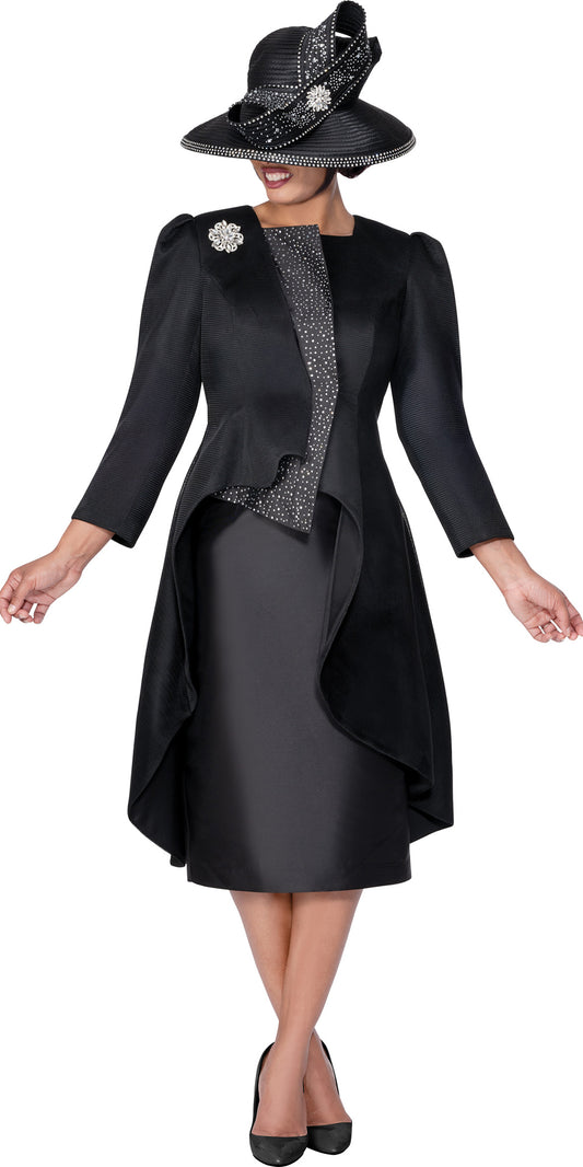 GMI 400642 - Black - 2 pc Long Skirt Suit