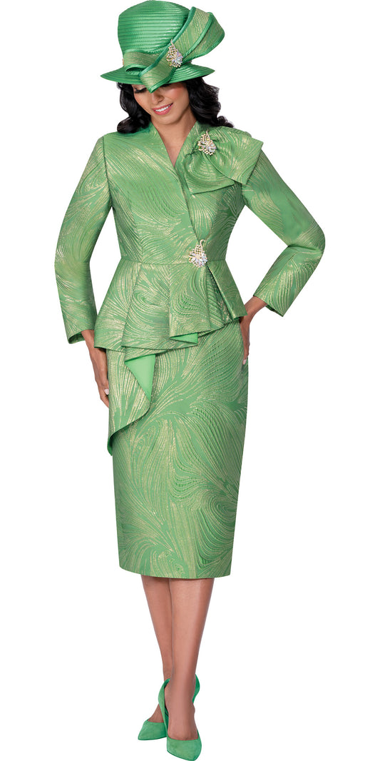 GMI 401002 - Emerald - Jacquard Skirt Suit