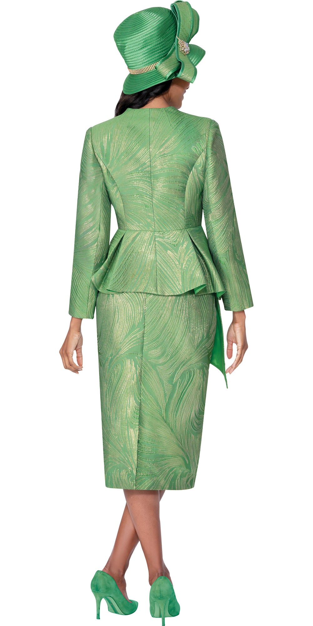 GMI 401002 - Emerald - Jacquard Skirt Suit