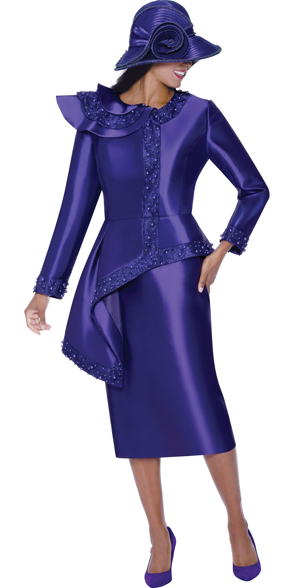 GMI 400522 - Purple - Pearl Twill Skirt Suit