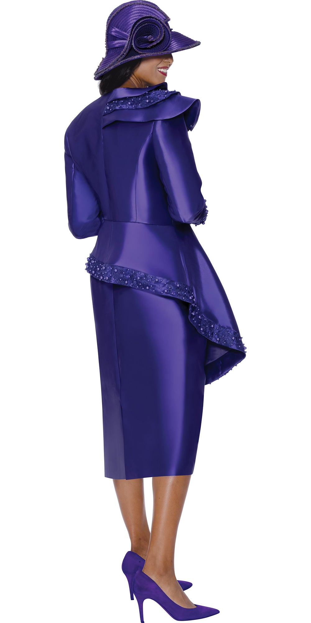 GMI 400522 - Purple - Pearl Twill Skirt Suit