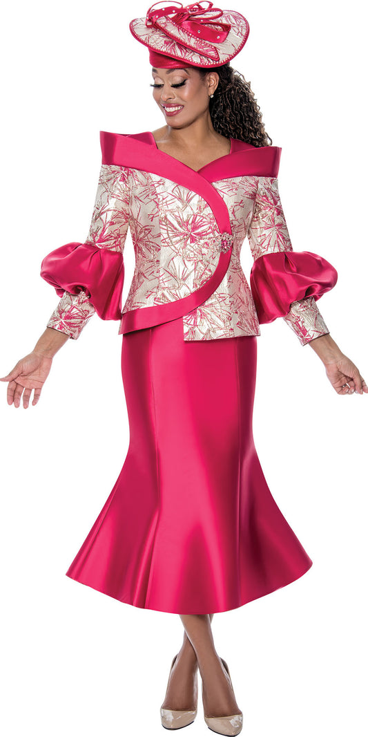 GMI 400762 - Magenta - Twill Portrait Collar Suit