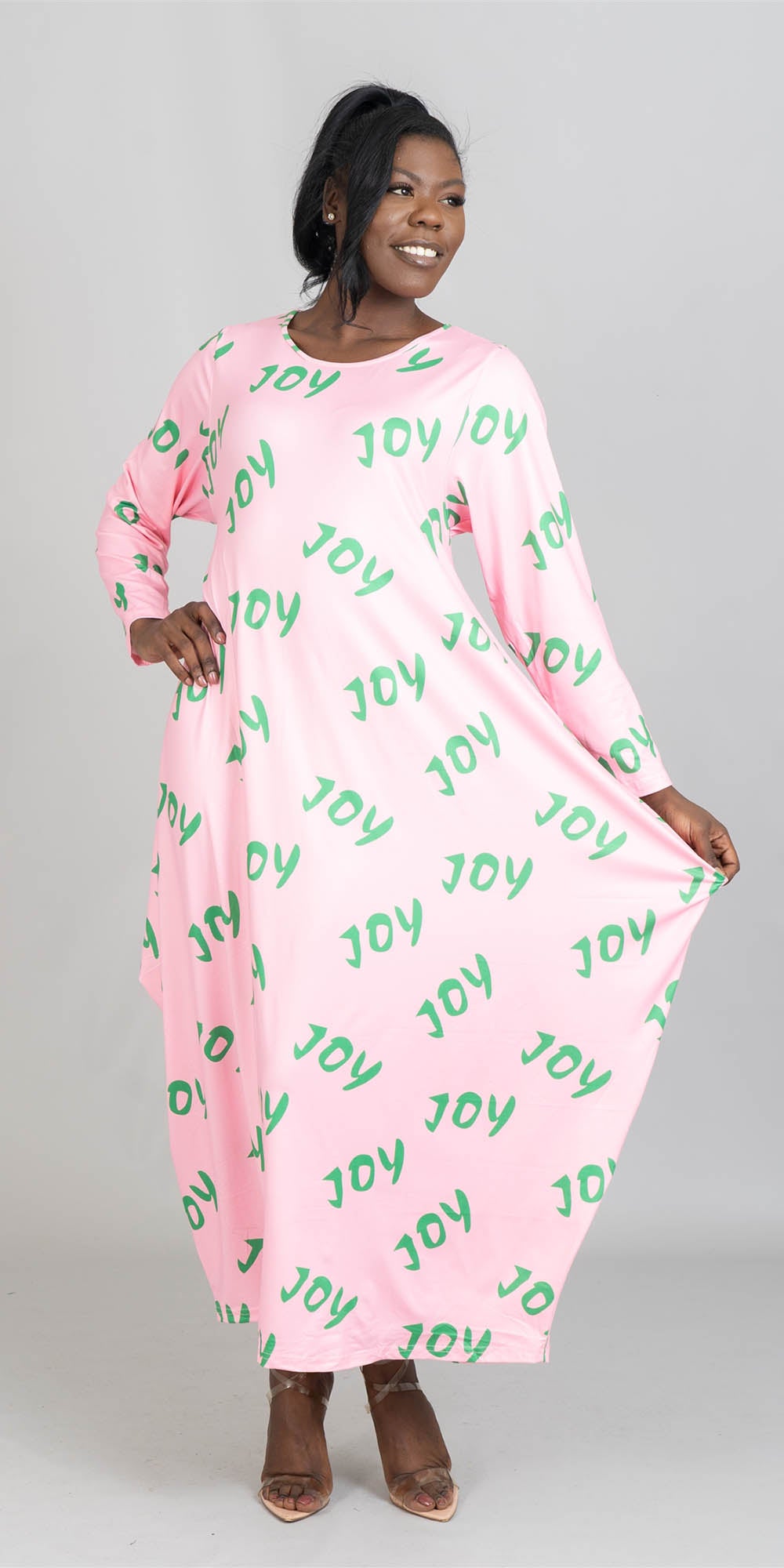 KaraChic CHH22108 - Pink Green - Knit Maxi Dress