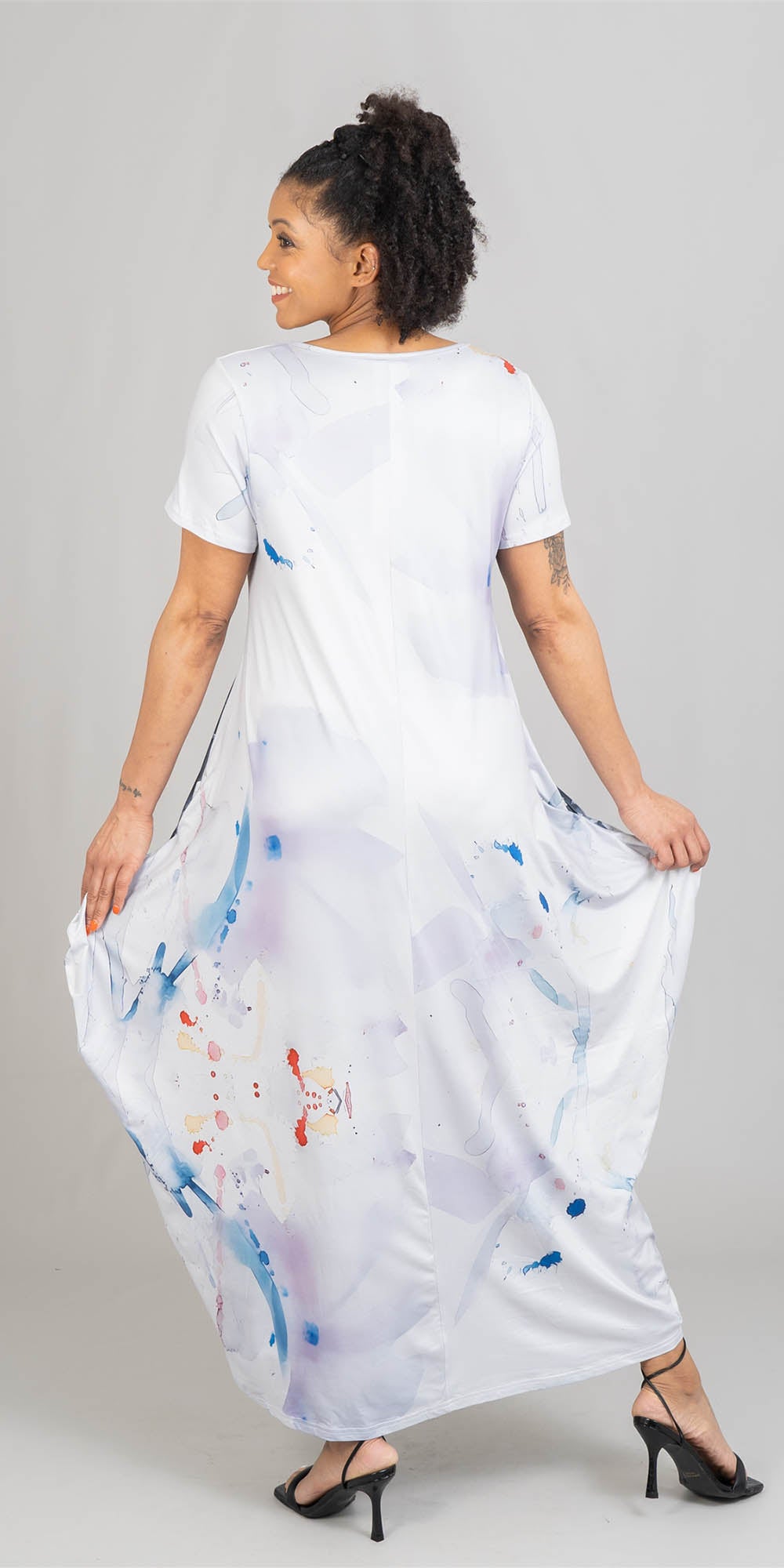KaraChic - CHH22165 - Face Print Knit Maxi Dress