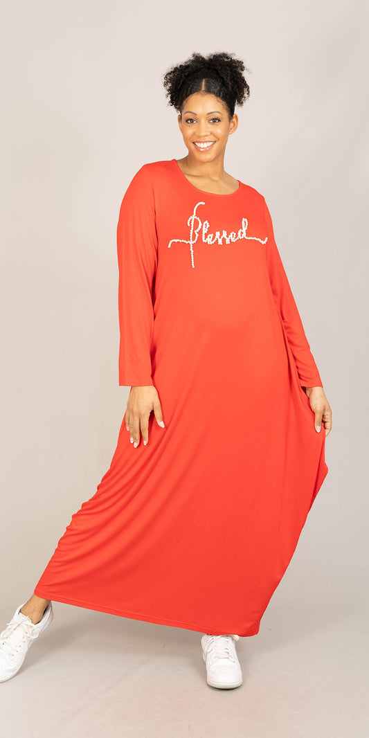 KaraChic CHH23053LS - Red - Blessed Pearl Embellished Knit Maxi Dress