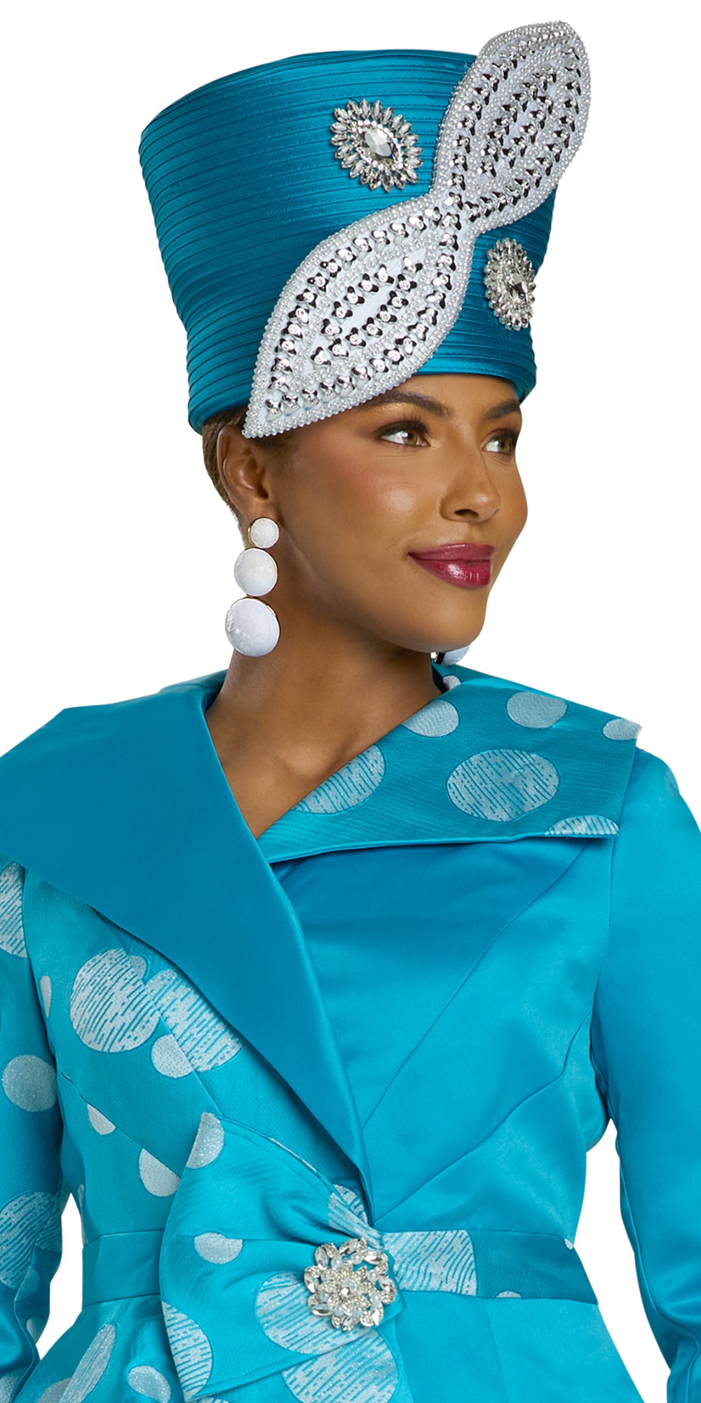 Lisa Rene 66379 - Peacock White - 2 pc Jacket and Skirt Set