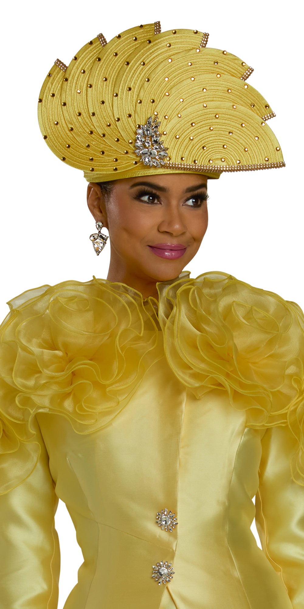 Lisa Rene 66395  - Yellow - 2 pc Organza Jacket and Skirt Set