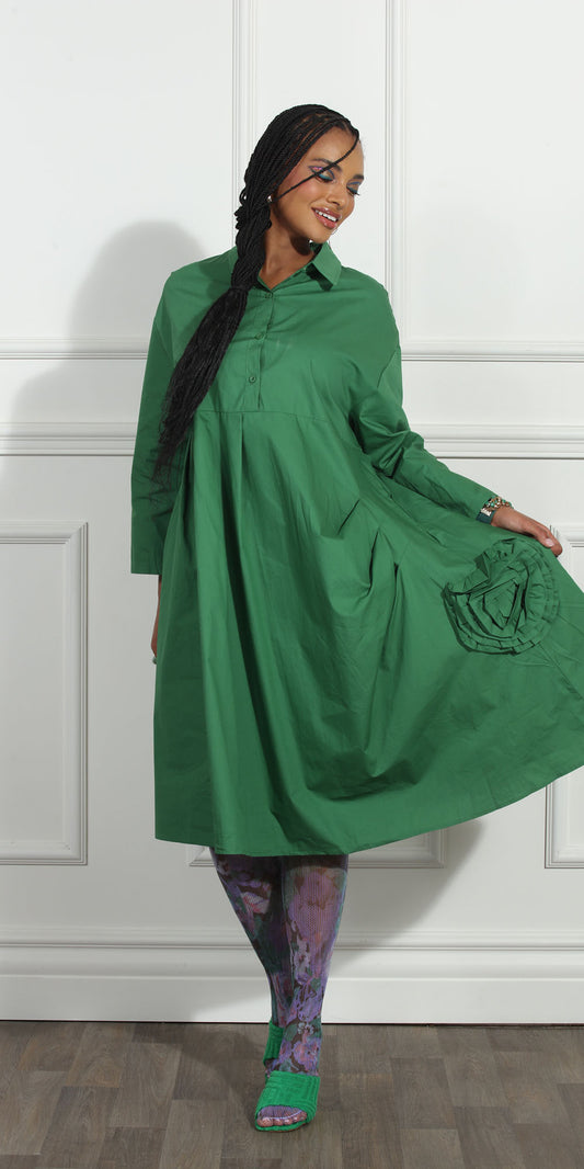 Luxe Moda LM271 -Green - Floral Applique Dress