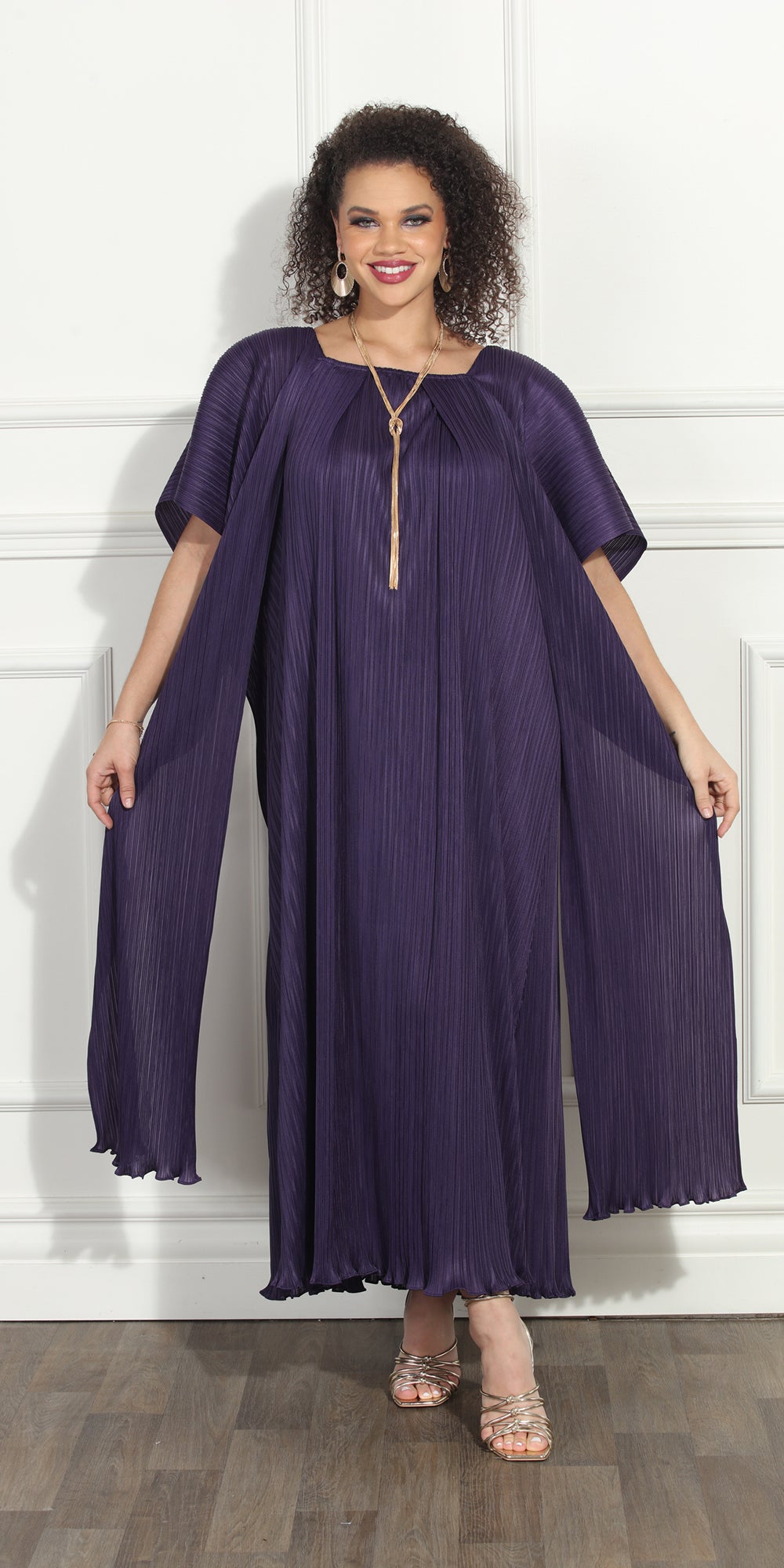 Luxe Moda LM308 - Purple - Side Wing Dress