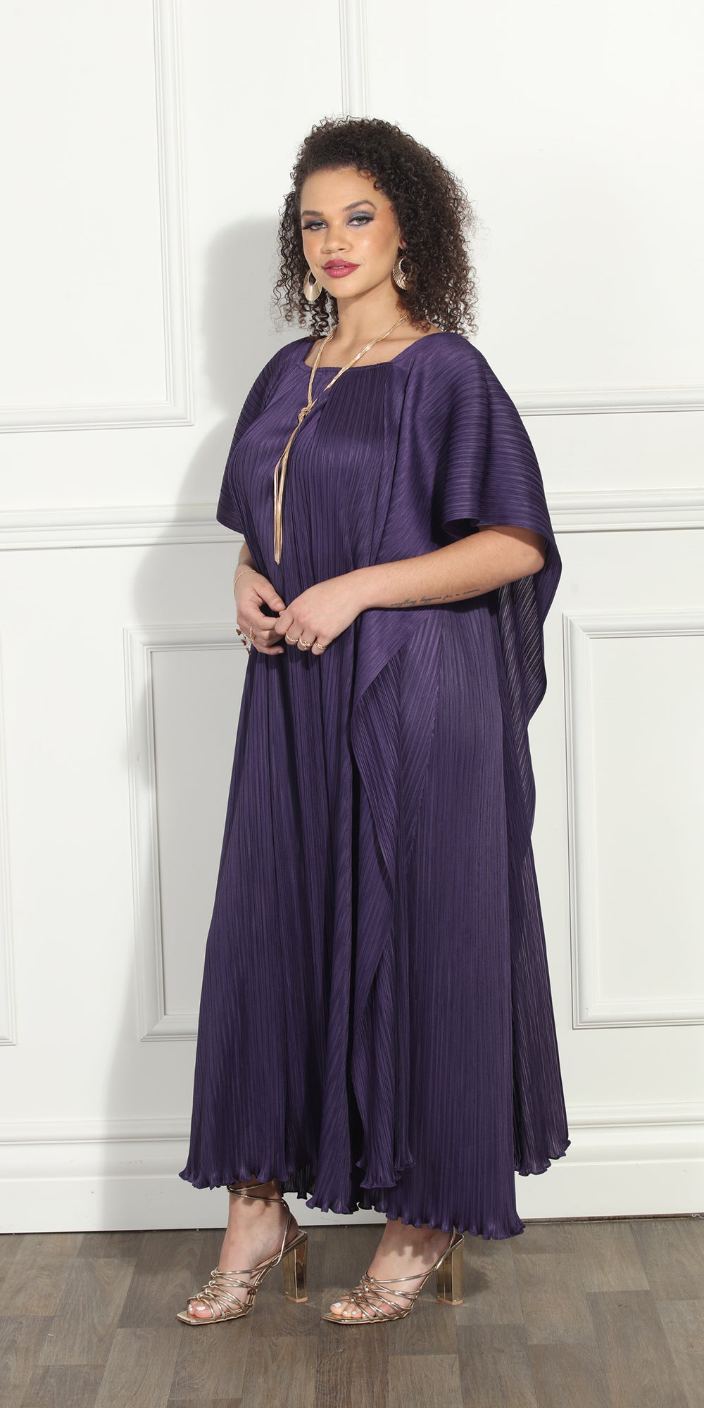 Luxe Moda LM308 - Purple - Side Wing Dress