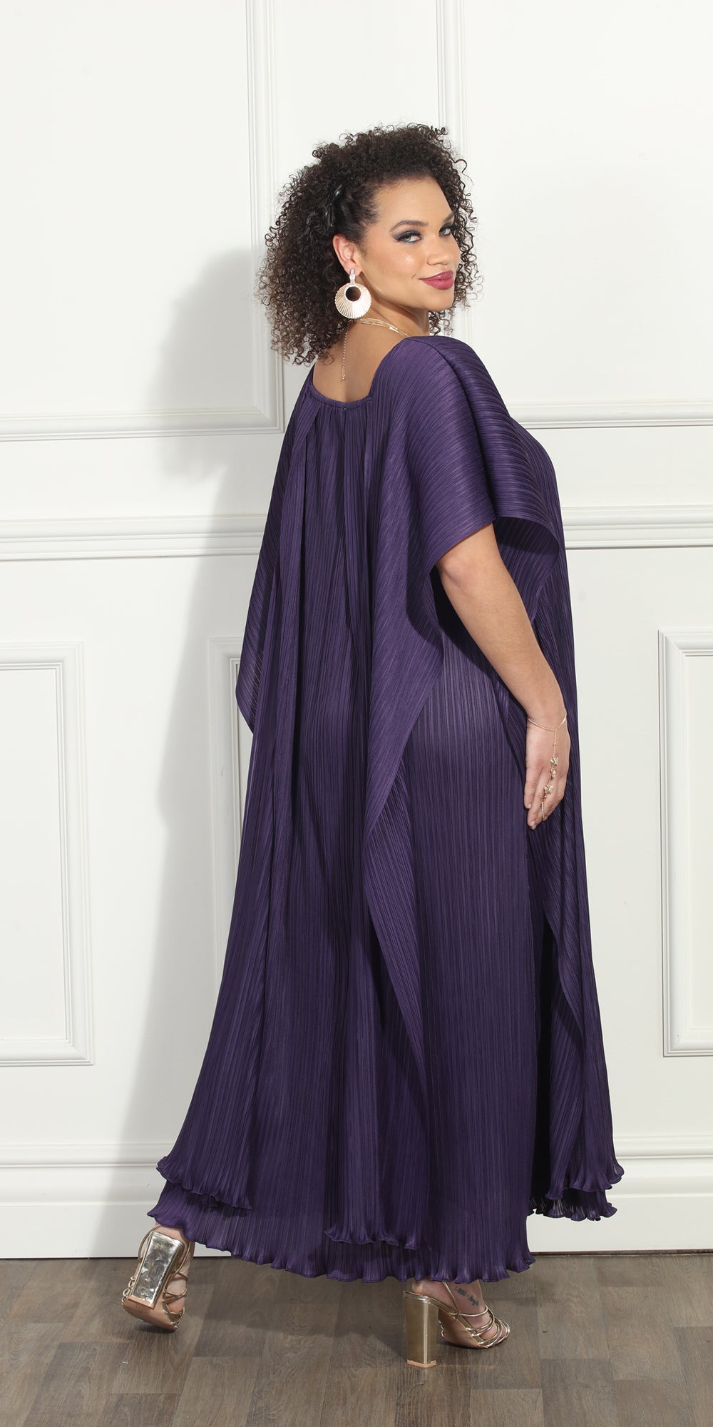 Luxe Moda LM308 - Purple - Side Wing Dress