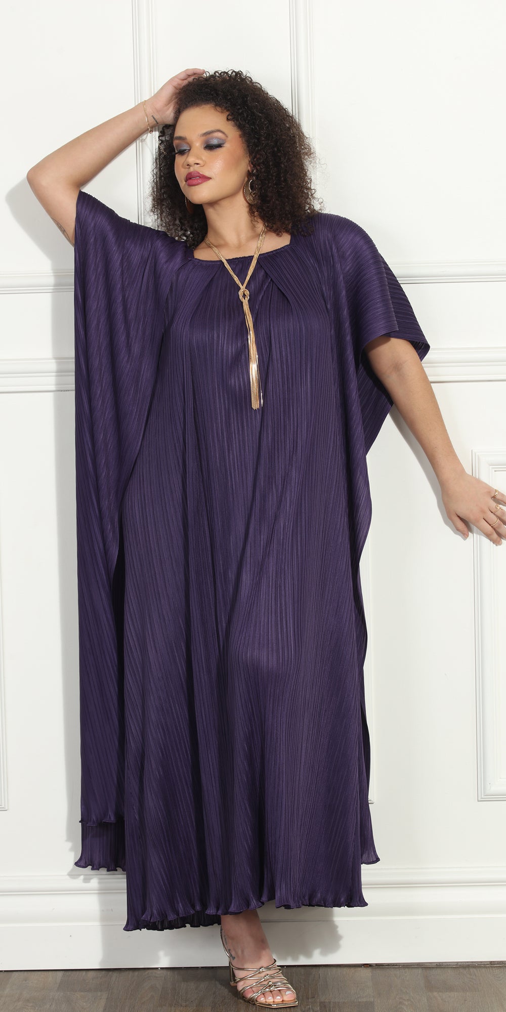 Luxe Moda LM308 - Purple - Side Wing Dress