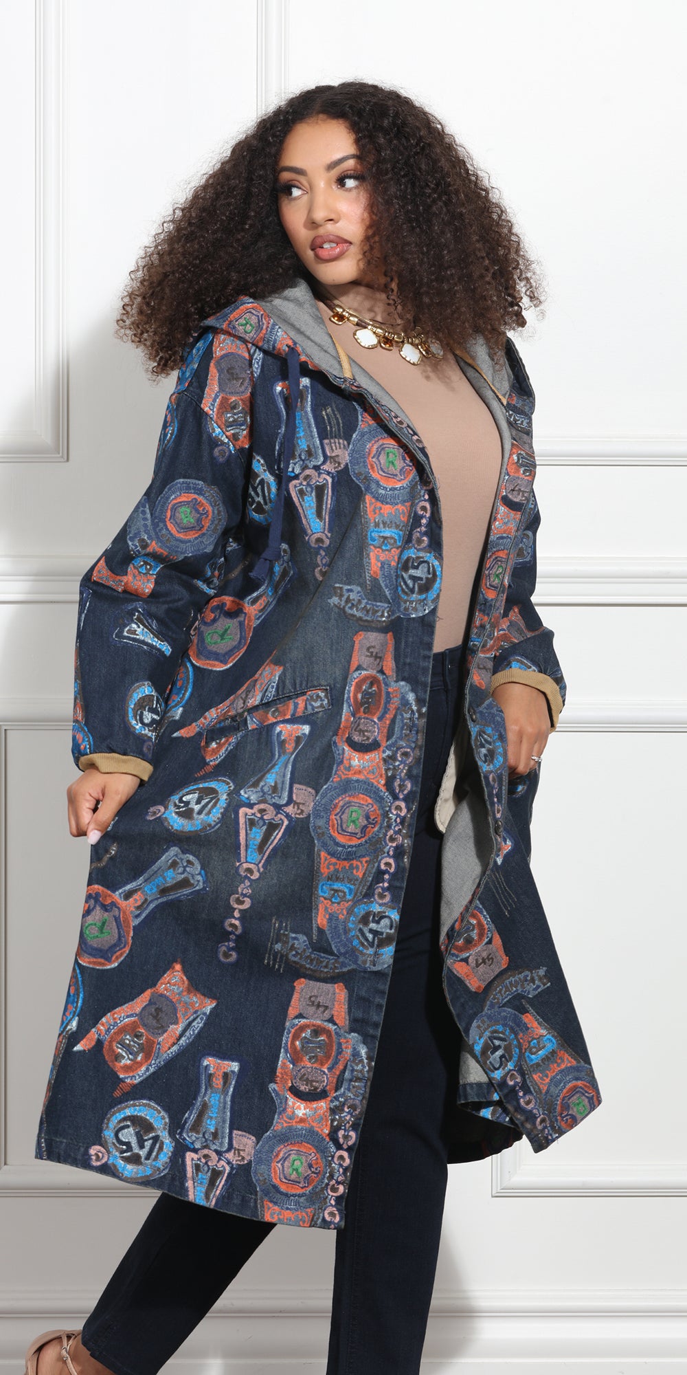 Luxe Moda LM373 - Multi - Denim Coat Dress