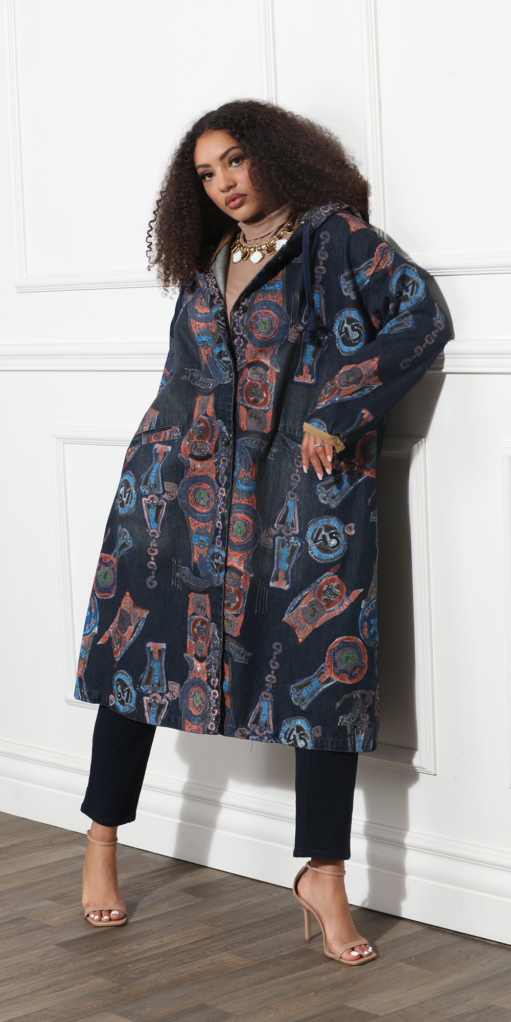 Luxe Moda LM373 - Multi - Denim Coat Dress