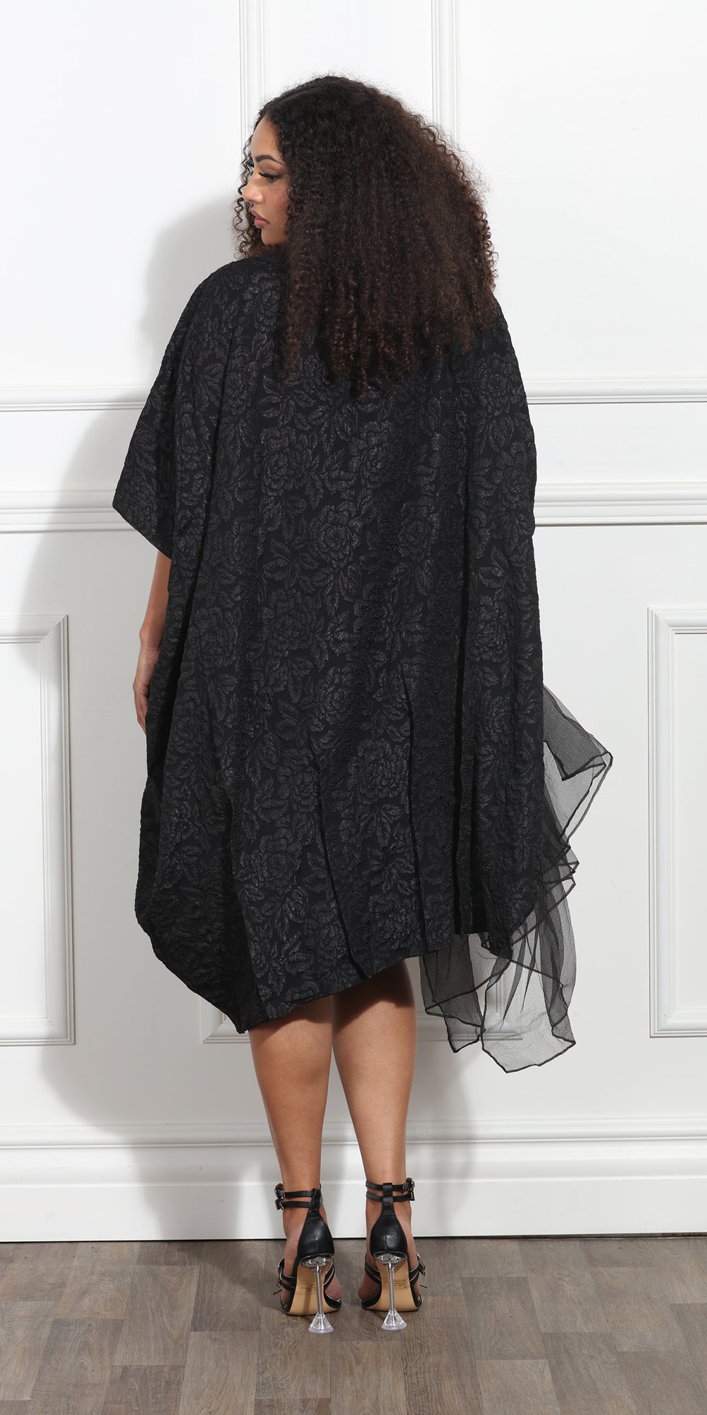 Luxe Moda LM387 - Black -  Overlay Lace Dress