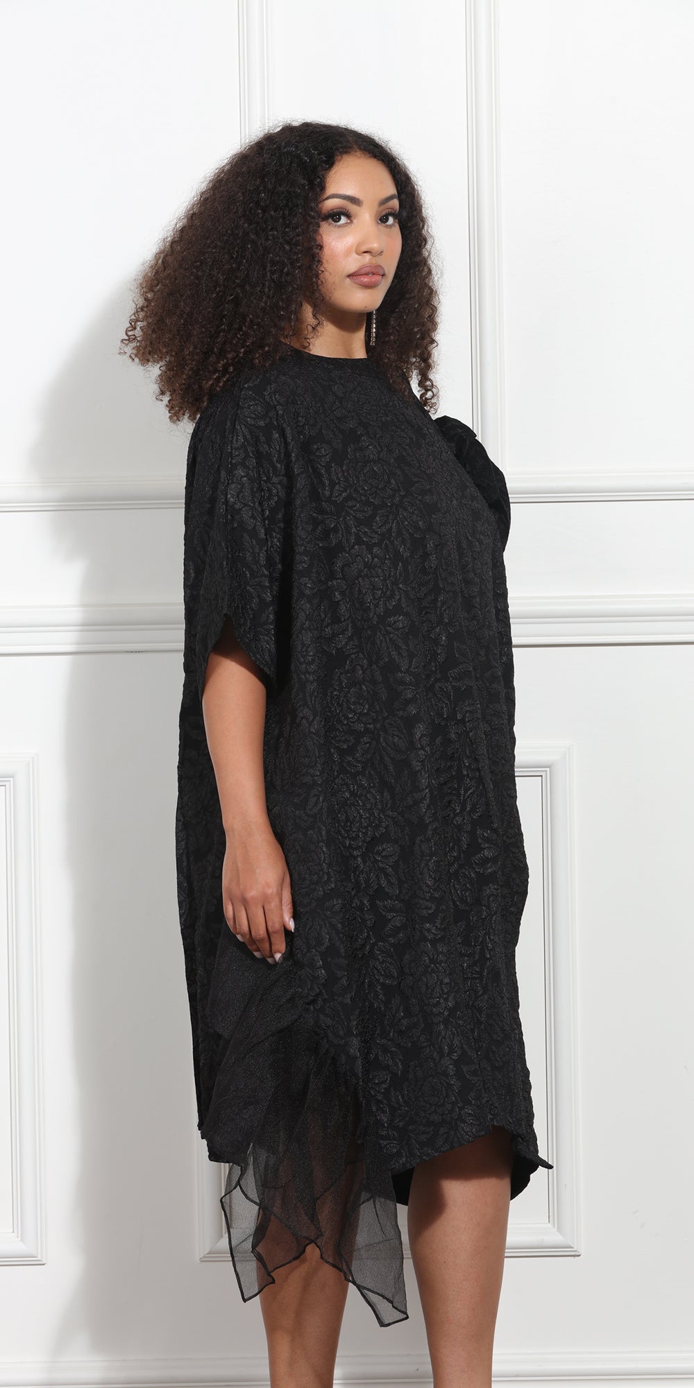 Luxe Moda LM387 - Black -  Overlay Lace Dress