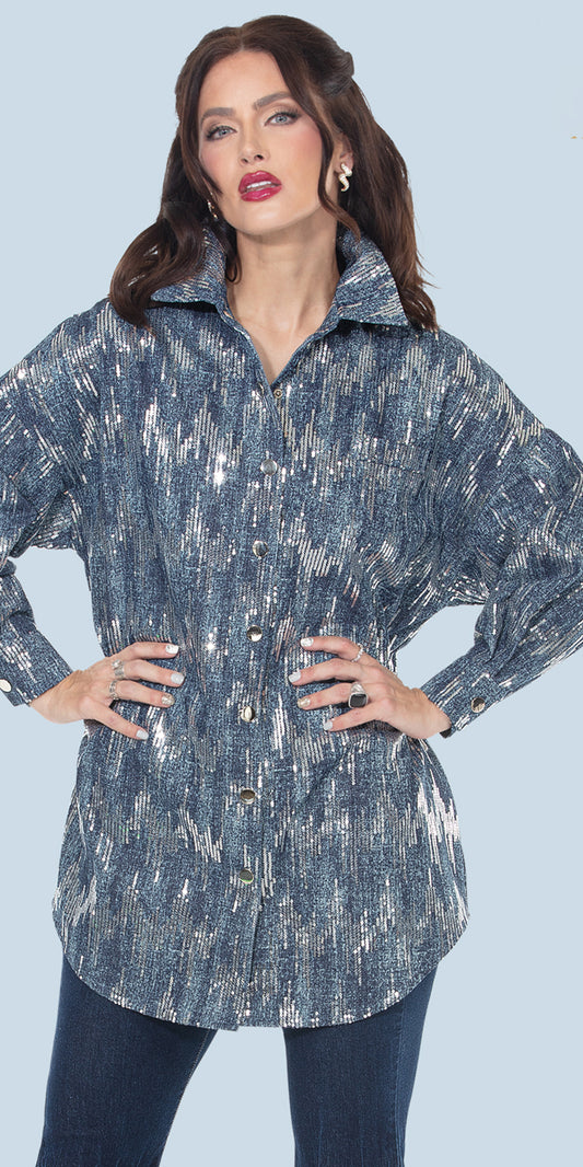 Love The Queen 17625 - Dark Blue - Tunic Top
