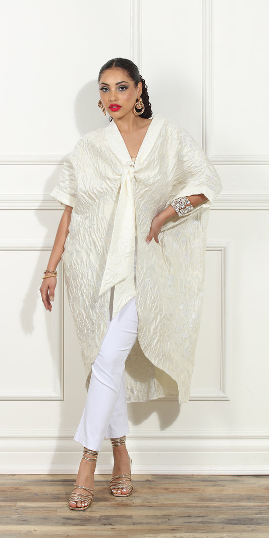 Luxe Moda LM357 - Ivory - Kimono Tie Front