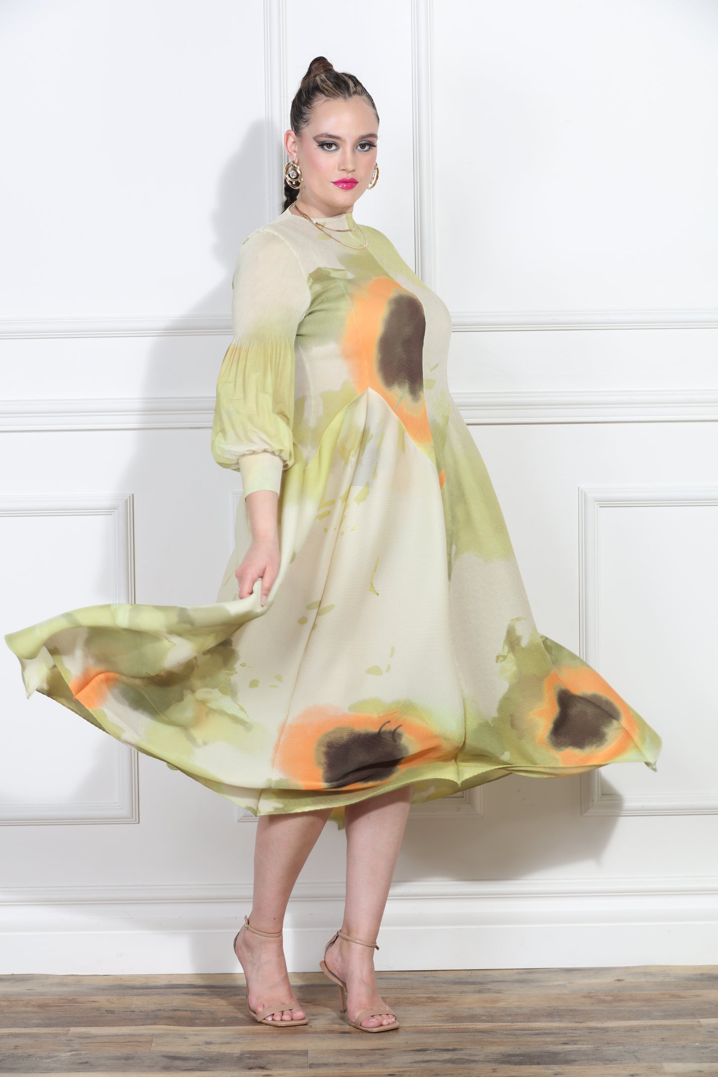 Luxe Moda LM400 - Sage - Print Dress