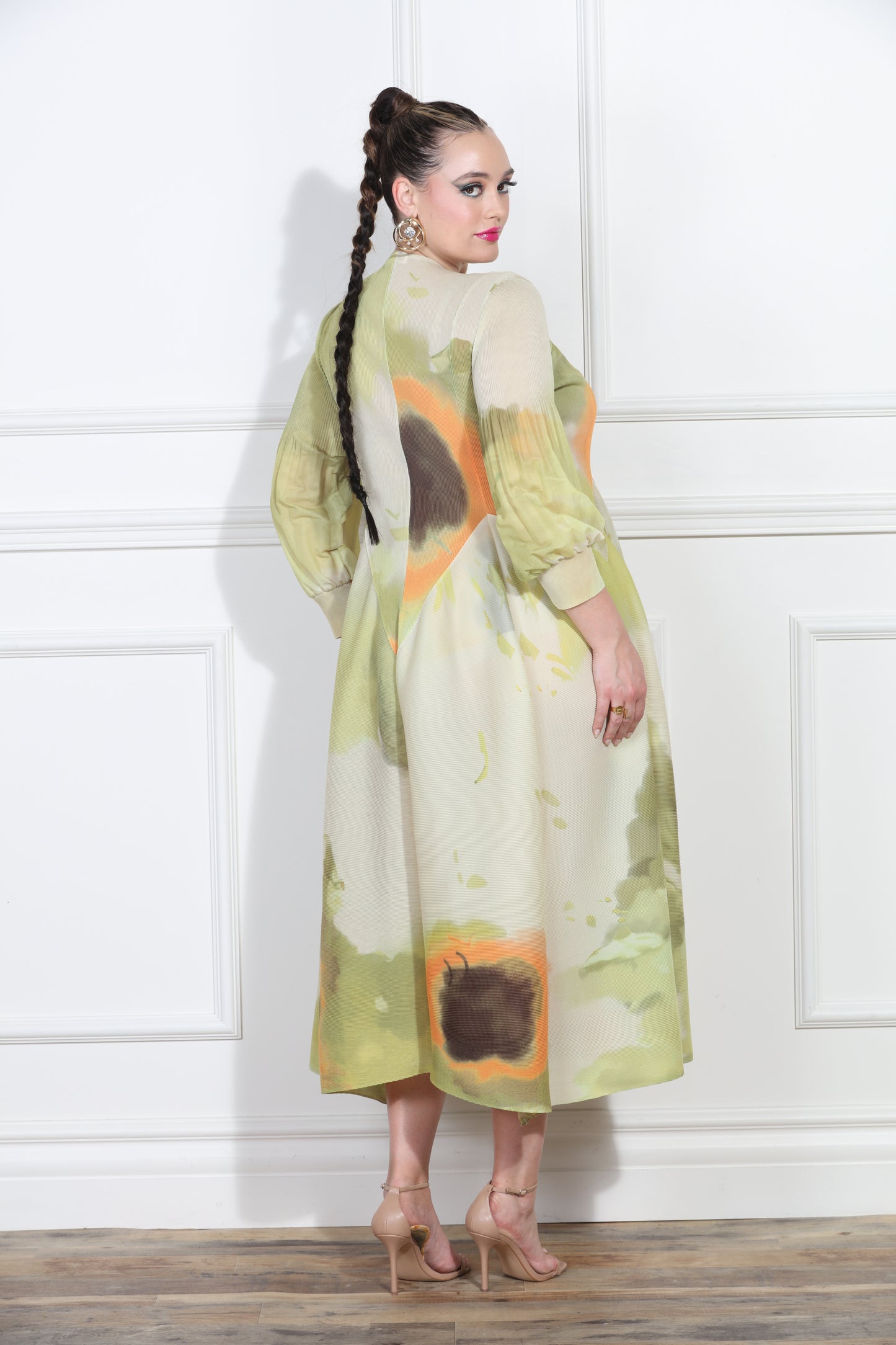 Luxe Moda LM400 - Sage - Print Dress