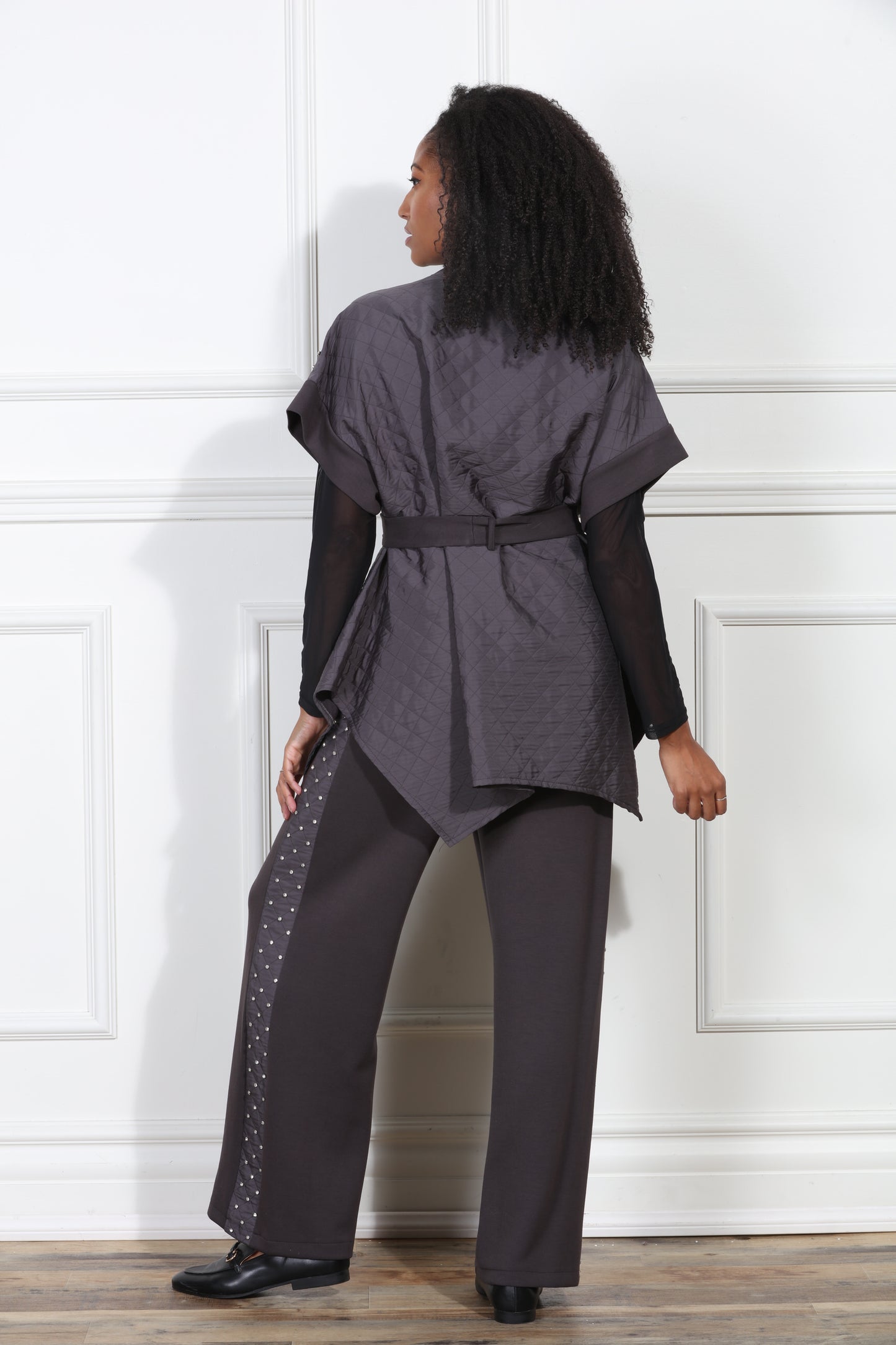 Luxe Modaa LM427 - Grey - 2pc Kimono and Pant Set