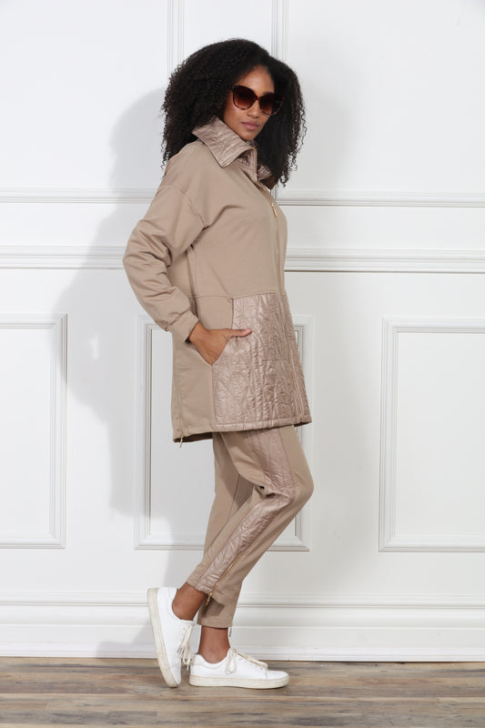 Luxe Moda LM428 - Tan - 2pc Jacket and Pant Set