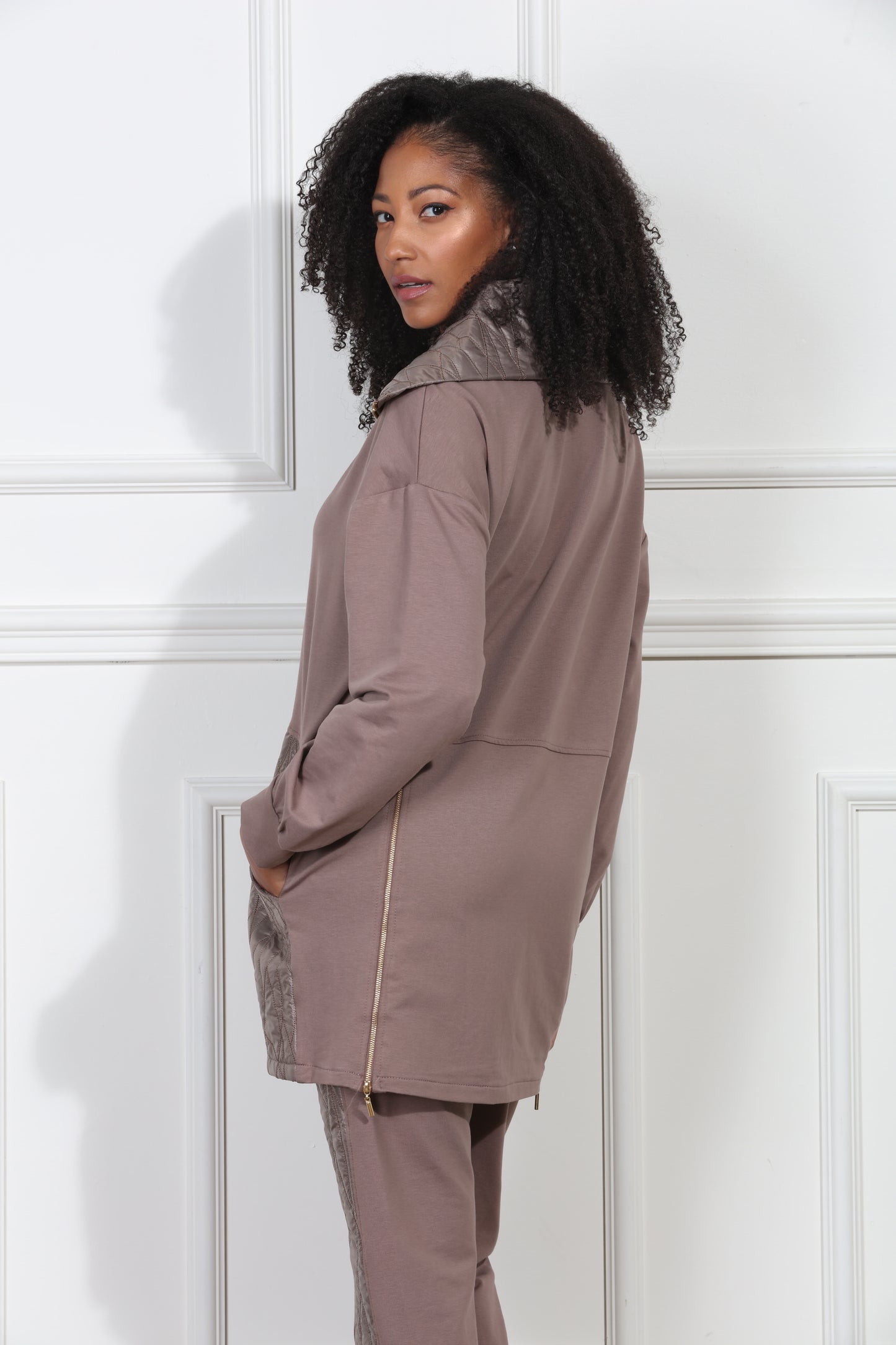 Luxe Moda Lm428 - Coffee - 2pc Jacket and Pant Set