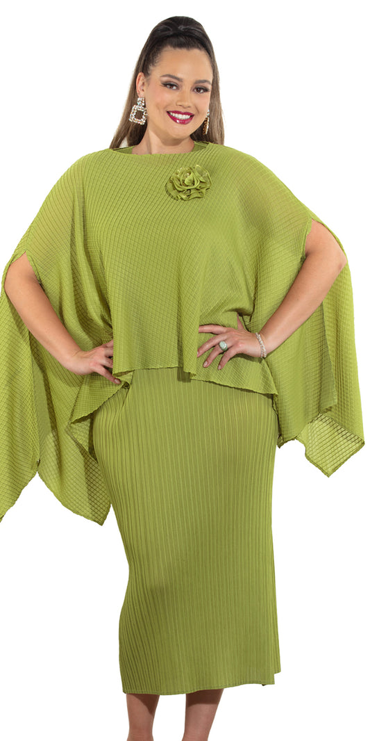 Luxe Moda LM462 - Lime - 2 pc Dress and Top Set