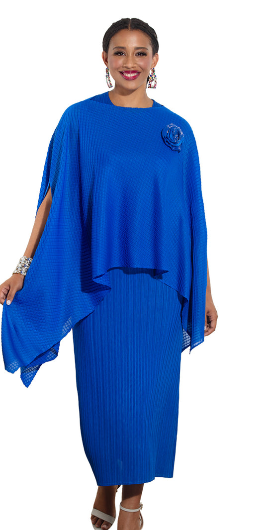 Luxe Moda LM462 - Royal - 2 pc Dress and Top Set