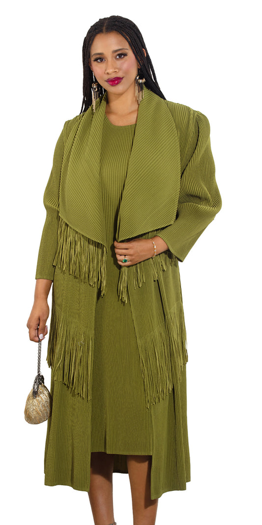 Luxe Moda LM466 - Lime - 2 pc Dress and Duster Set