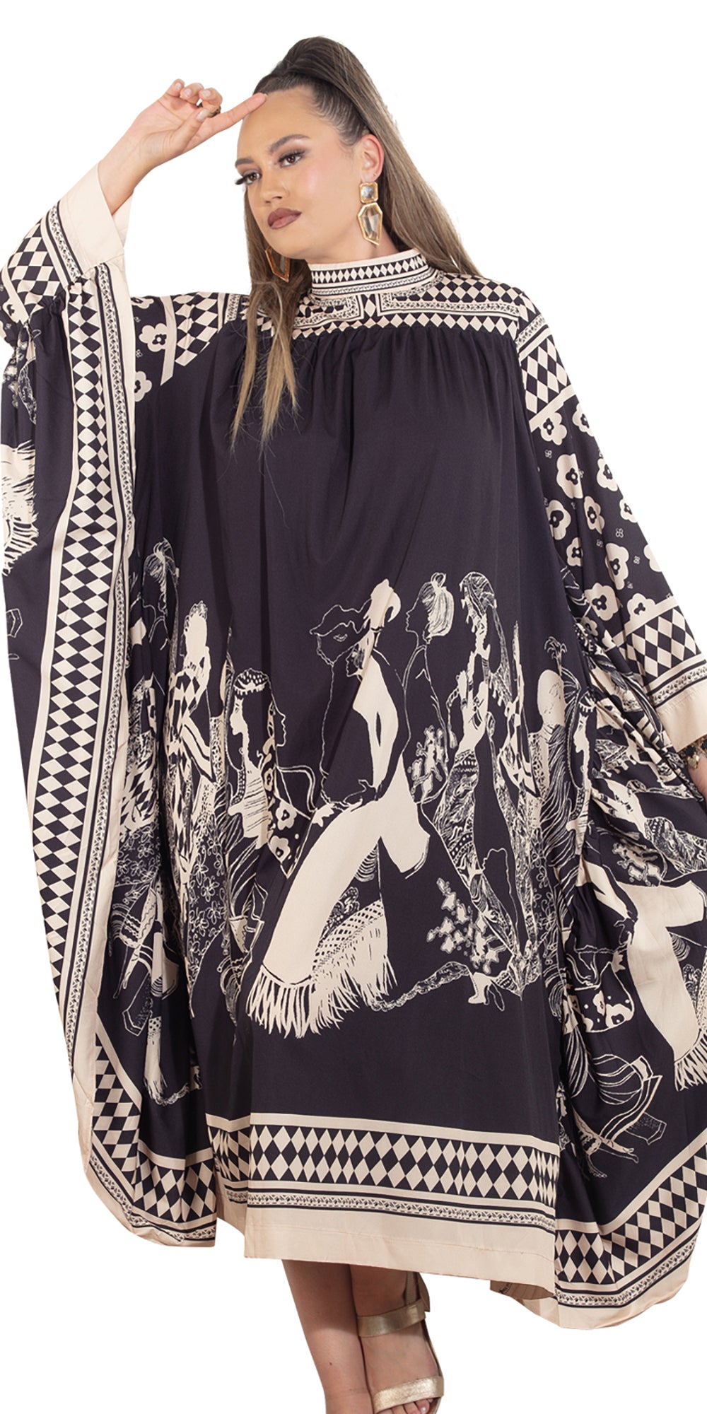 Luxe Moda LM472 - Black Beige - Dress