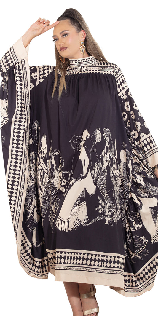 Luxe Moda LM472 - Black Beige - Dress