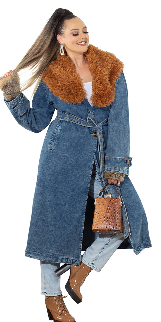 Luxe Moda LM488 - Blue - Coat Duster