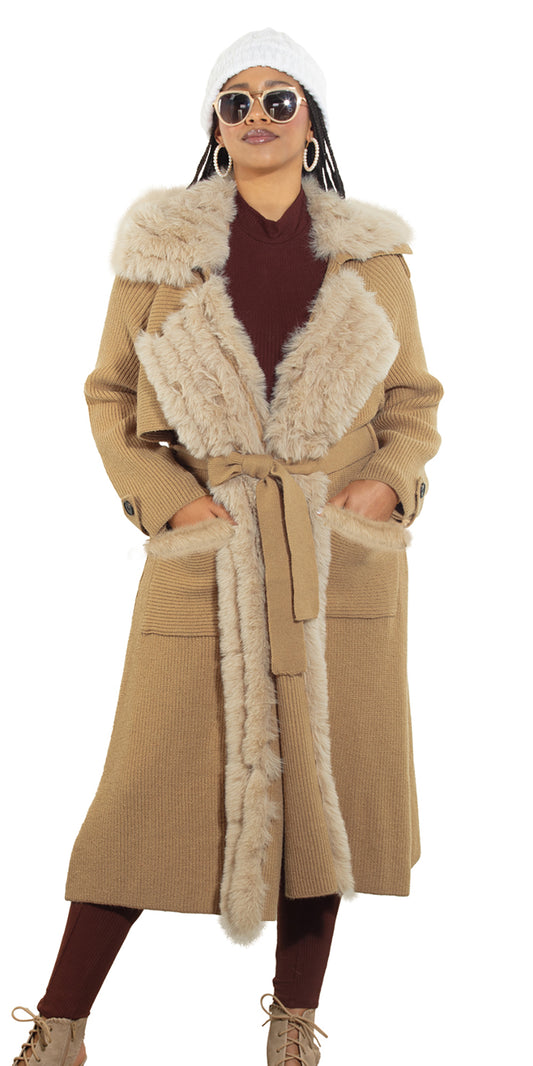 Luxe Moda LM490 - Tan - Coat Duster