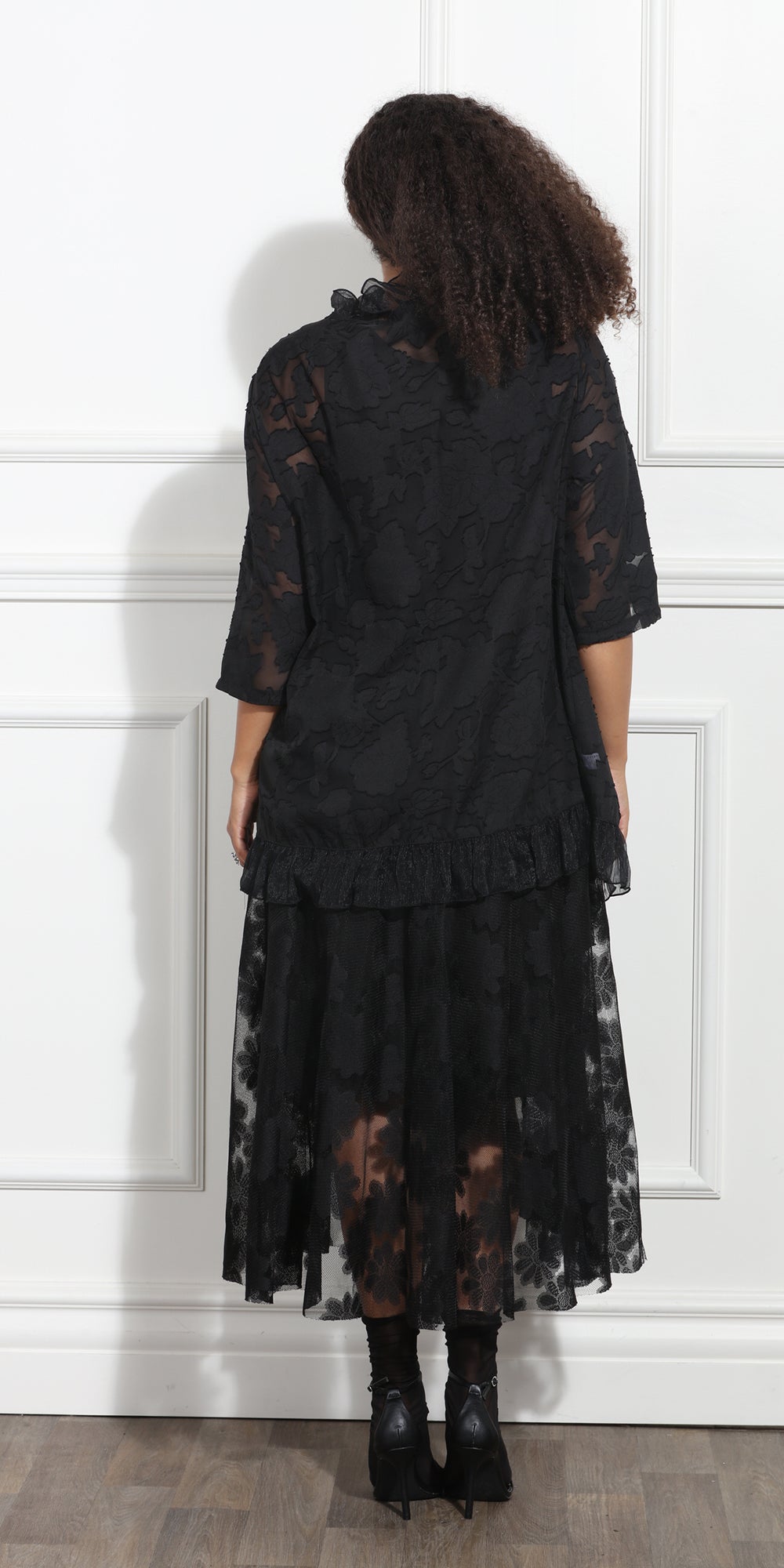 Luxe Moda LM358 - Black - Lace Dress and Jacket