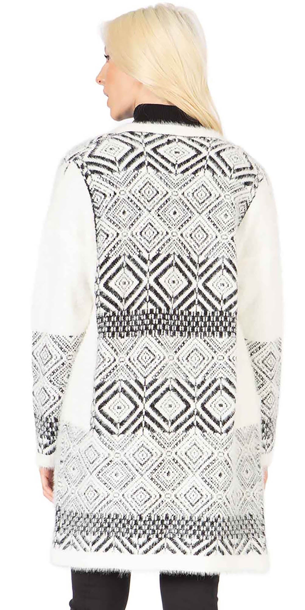 Maxsport MX37648 - Black Combo - Print Knit Eyelash Cardigan