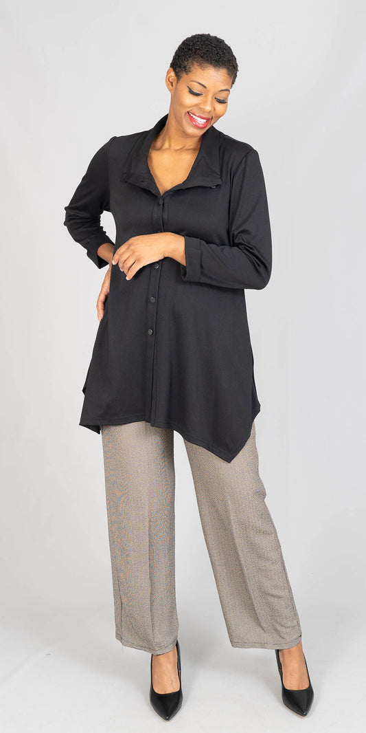 Moonlight - 9185 - Black - Knit Swing Jacket
