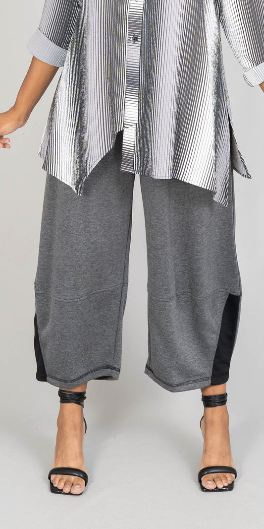 Moonlight - P9182 - Grey - Crop Knit Pull-on Pant