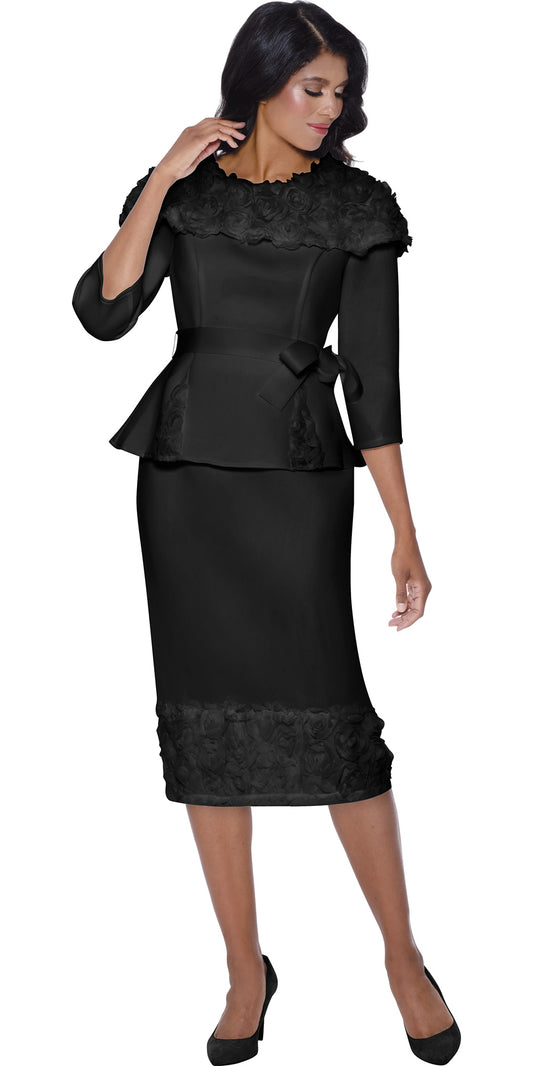 Stellar Looks 600522 - Black - Ruffle Portrait Skirt Set